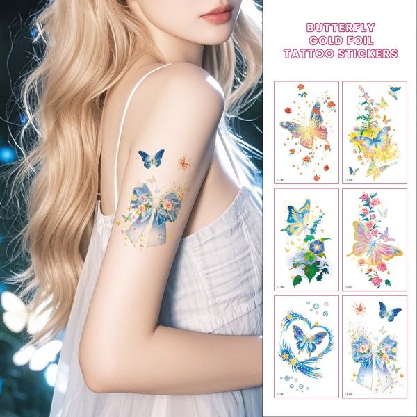 Butterfly Gold Foil Temporary Tattoo Stickers