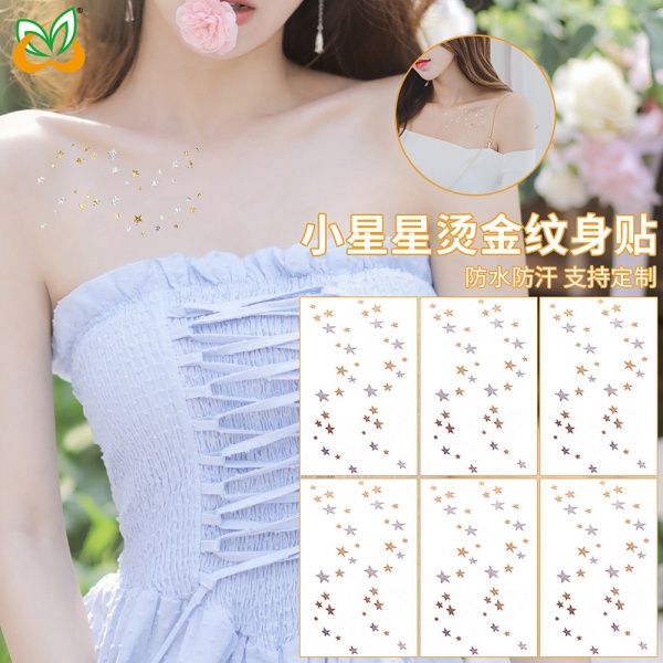 Small Star Gold Foil Temporary Tattoo Stickers