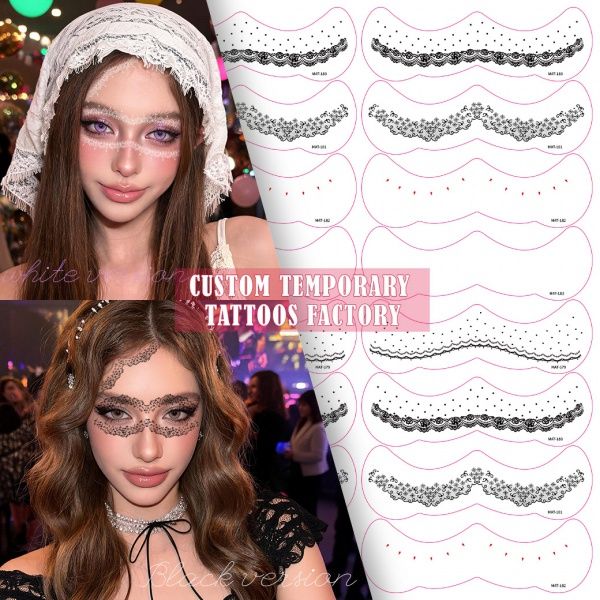 Matte Waterproof Lace Face Tattoo Stickers
