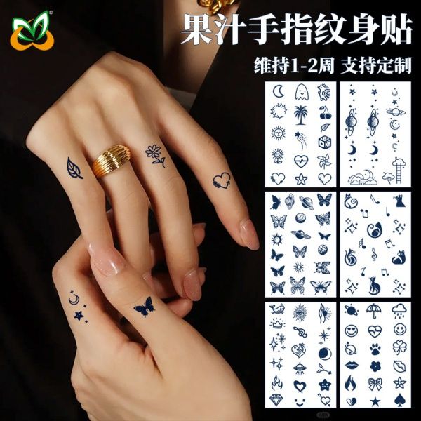 Herbal Finger Temporary Tattoo Stickers