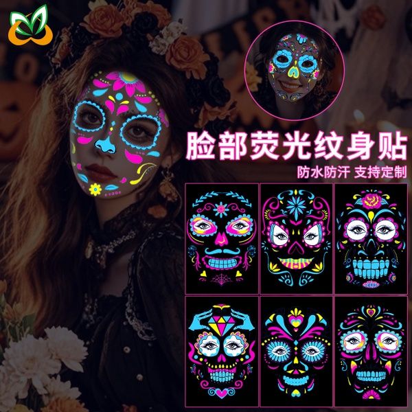 Facial Fluorescent Tattoo Sticker