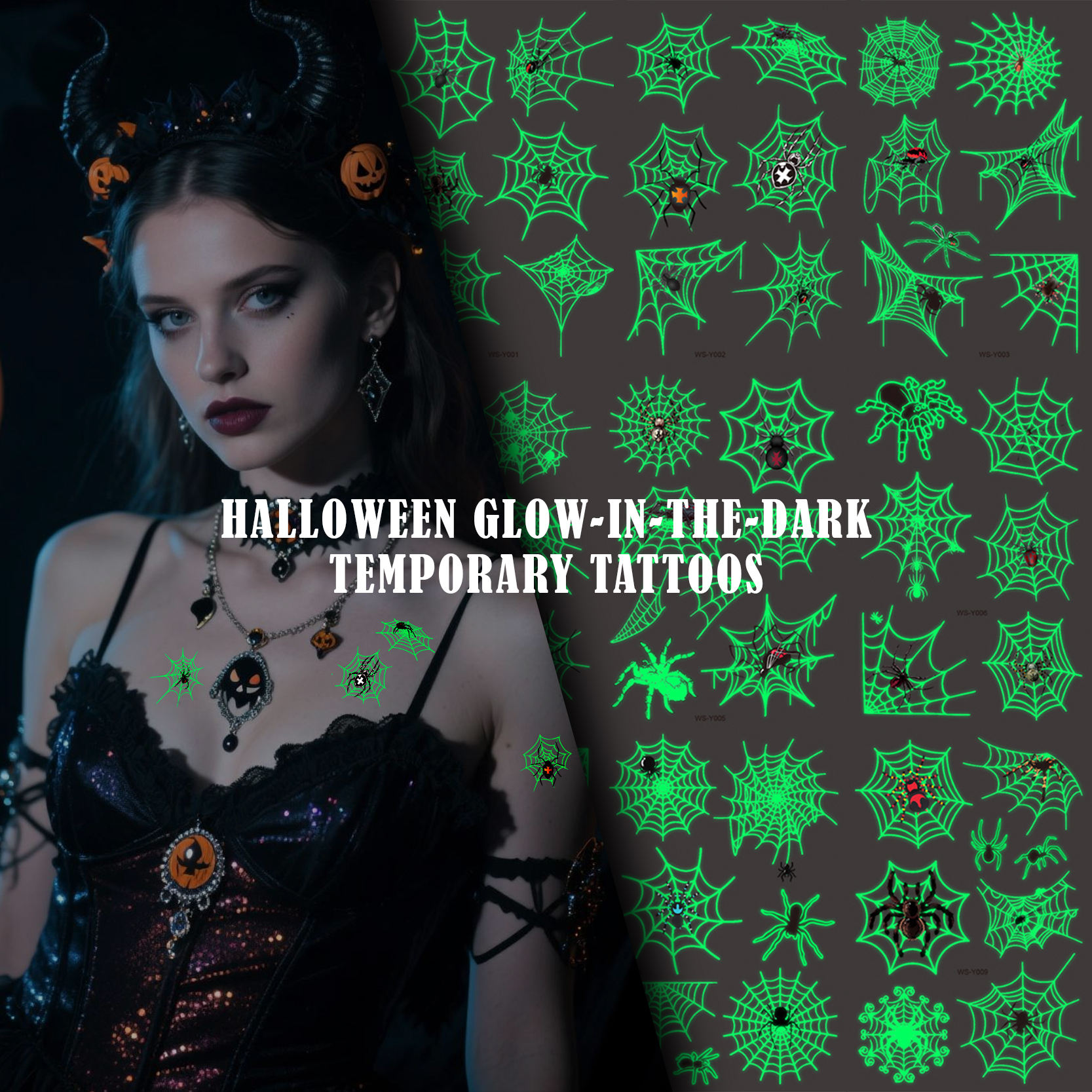 Glow in the Dark Tattoo Stickers - Luminous temporary tattoos
