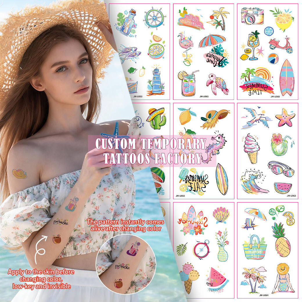 UV Color Changing Tattoo Stickers - Sun-reactive temporary tattoos