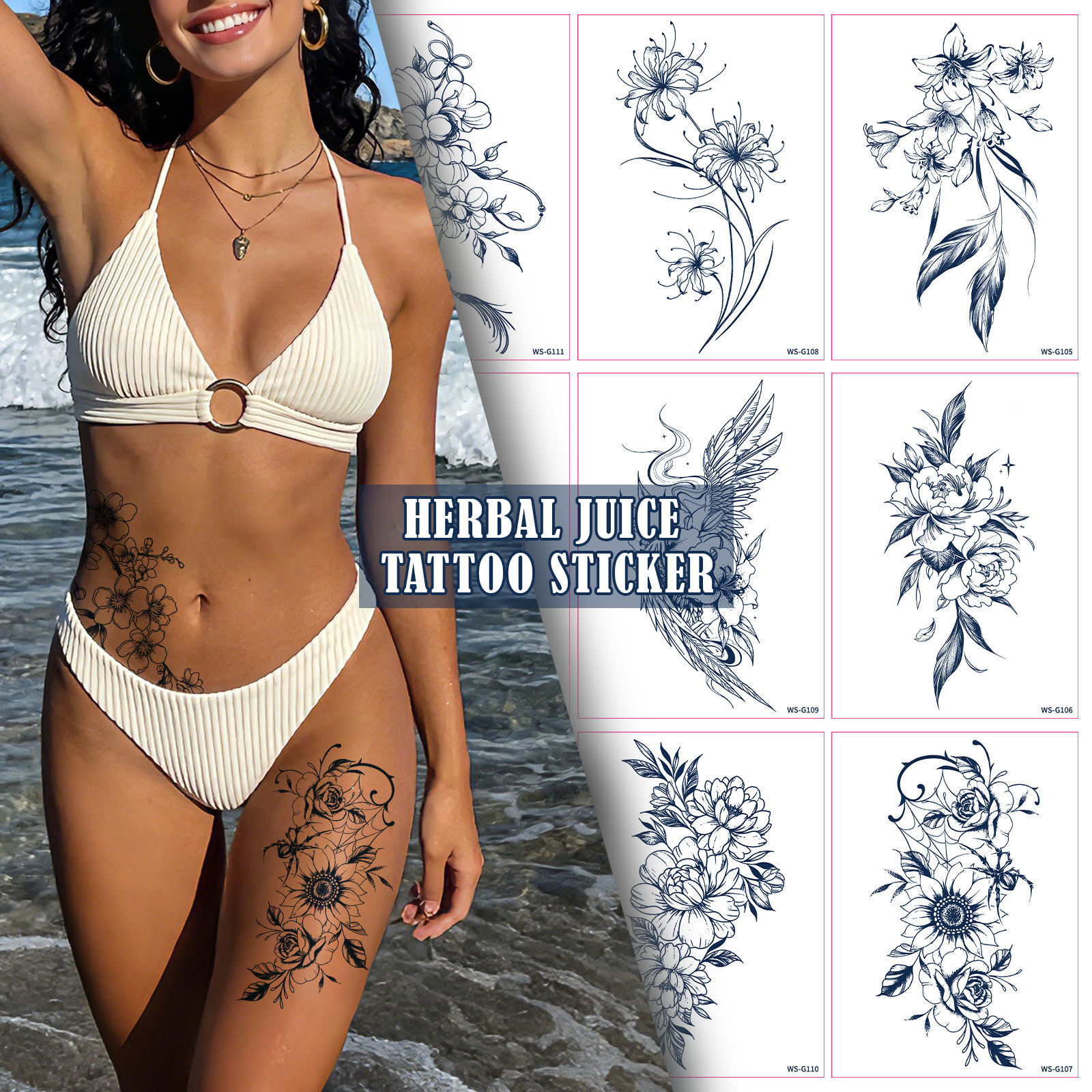 Waterless Tattoo Stickers - Easy apply temporary tattoos